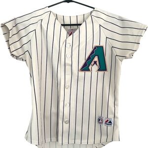 Majestic Kids White Striped Baseball Jersey